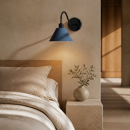 Narix Tapered Metal Wall Sconce - Clean Industrial Design in Contemporary Style for Bedroom and Lounge