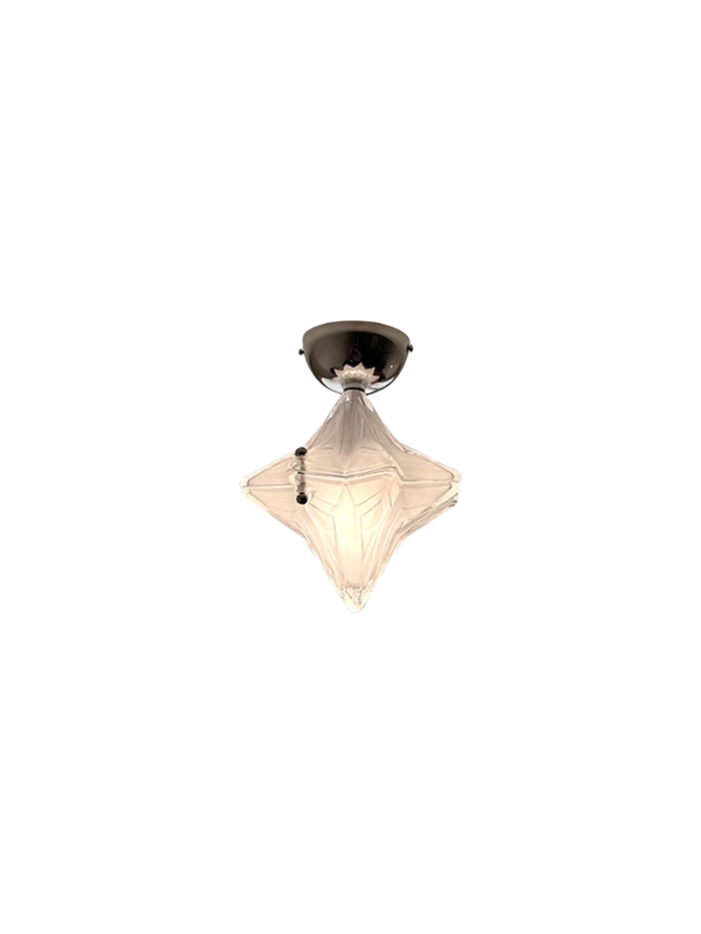 Art Deco Star Ceiling Lamp – Frosted Glass Fixture for Hallway & Entryway – Astris Ceres