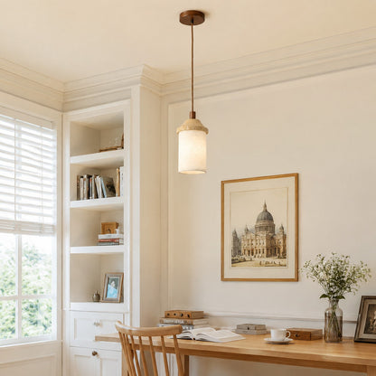 Travertine Pendant Light with Natural Stone Texture
