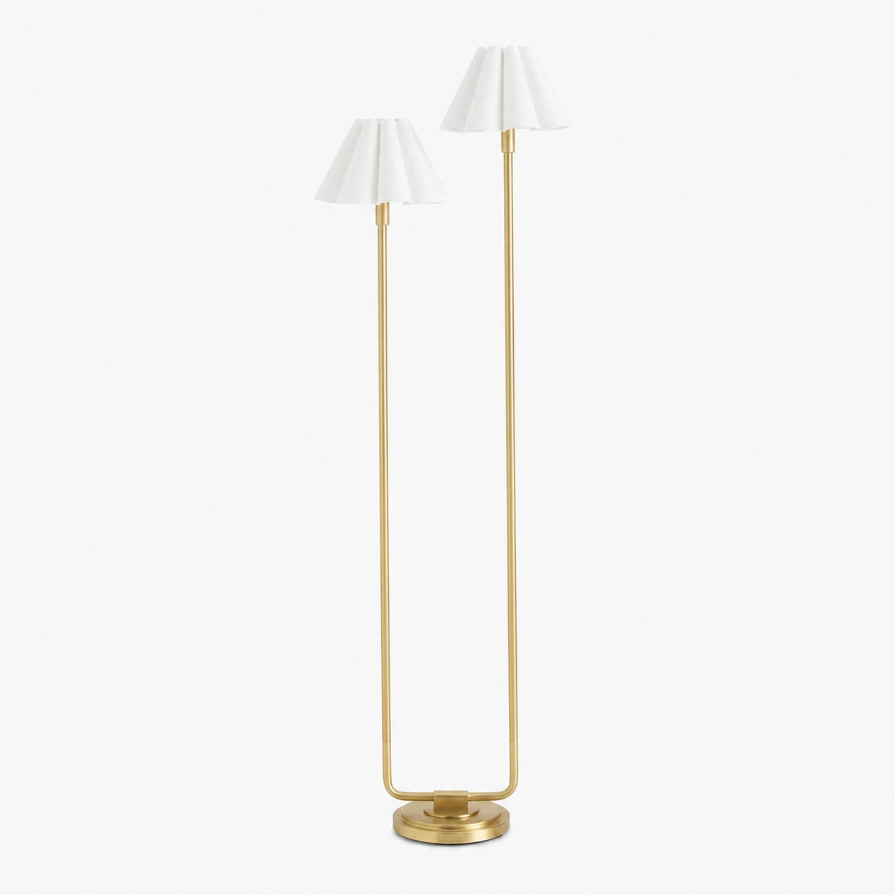 Capirise Stehlampe mit goldfarbenem gewelltem Schirm – Moderne Metallbeleuchtung fürs Schlafzimmer