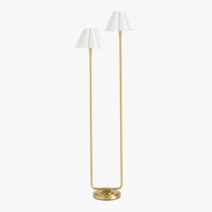 Capirise Stehlampe mit goldfarbenem gewelltem Schirm – Moderne Metallbeleuchtung fürs Schlafzimmer