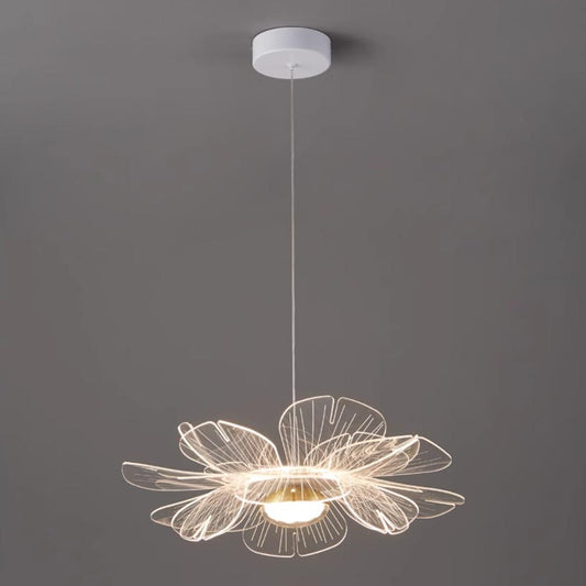 Moderne nordische Acryl Blumen LED Pendelleuchte