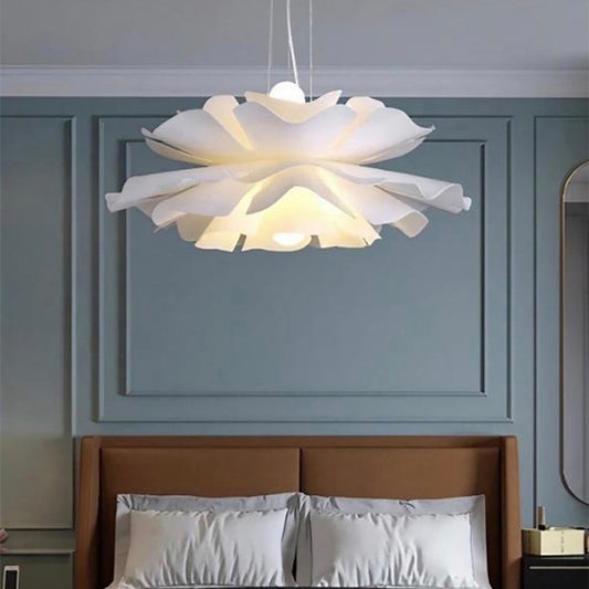 Nordic White Lotus Flower Pendant Light