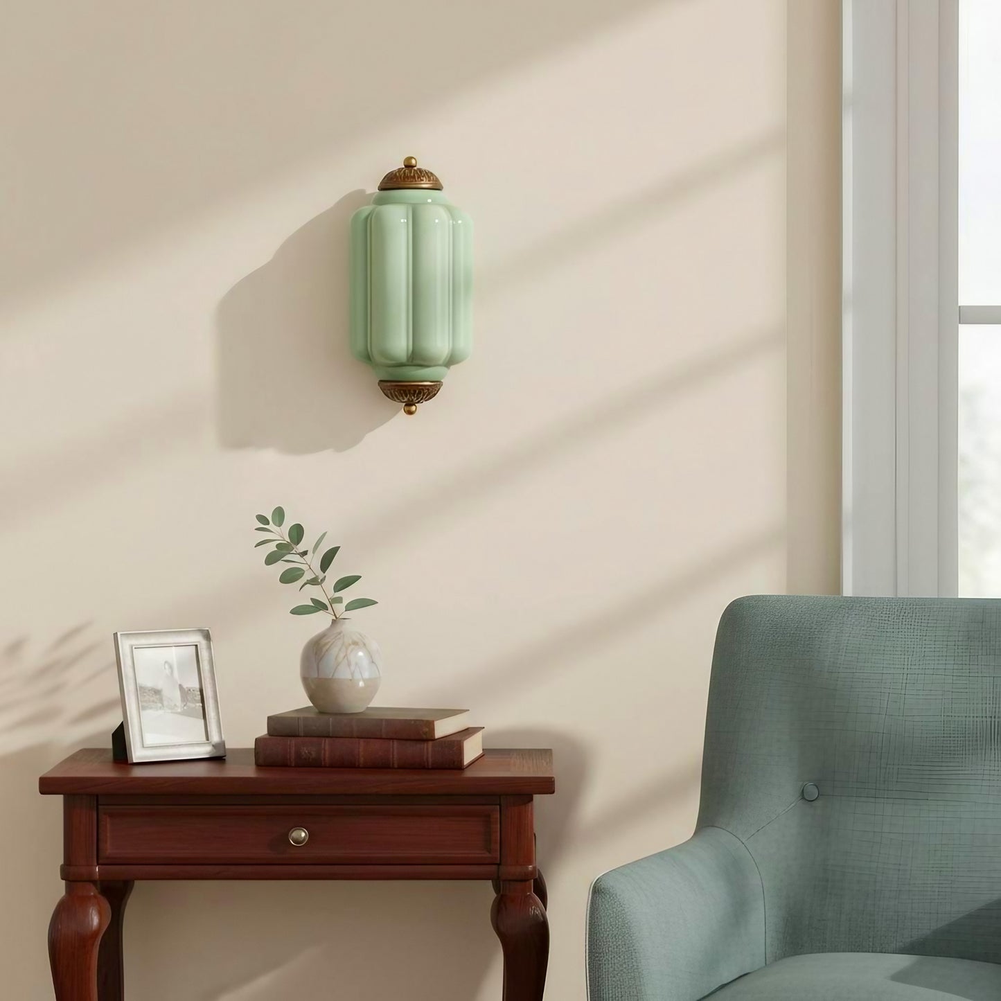 Eloise Flush Mount Wall Sconce - Retro Milk Glass Sconce