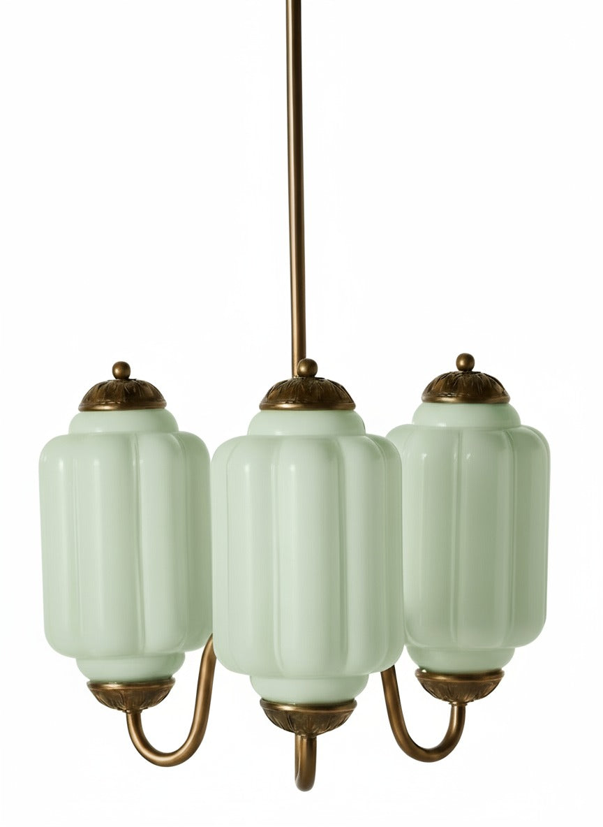 Vintage Eloise Glass Chandelier With 3 Lights