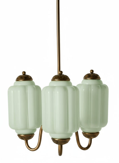 Vintage Eloise Glass Chandelier With 3 Lights