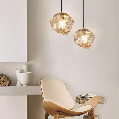 Modern Irregular Ice Cube Glass Pendant Light