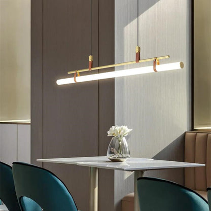 Modernes minimalistisches Langrohr Linearer LED Kronleuchter
