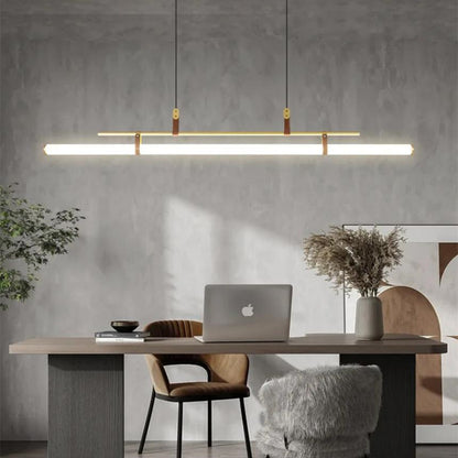Modernes minimalistisches Langrohr Linearer LED Kronleuchter