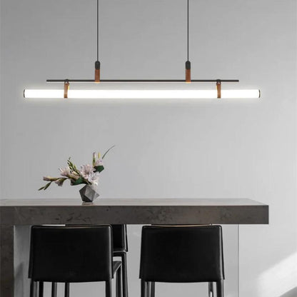 Modernes minimalistisches Langrohr Linearer LED Kronleuchter