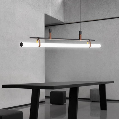 Modernes minimalistisches Langrohr Linearer LED Kronleuchter