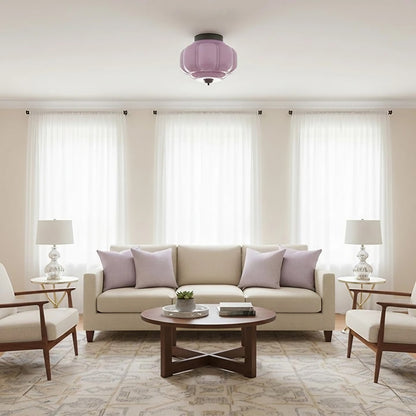 Eloise Milk Glass Ceiling Light - Vintage Flush Mount Ceiling Light