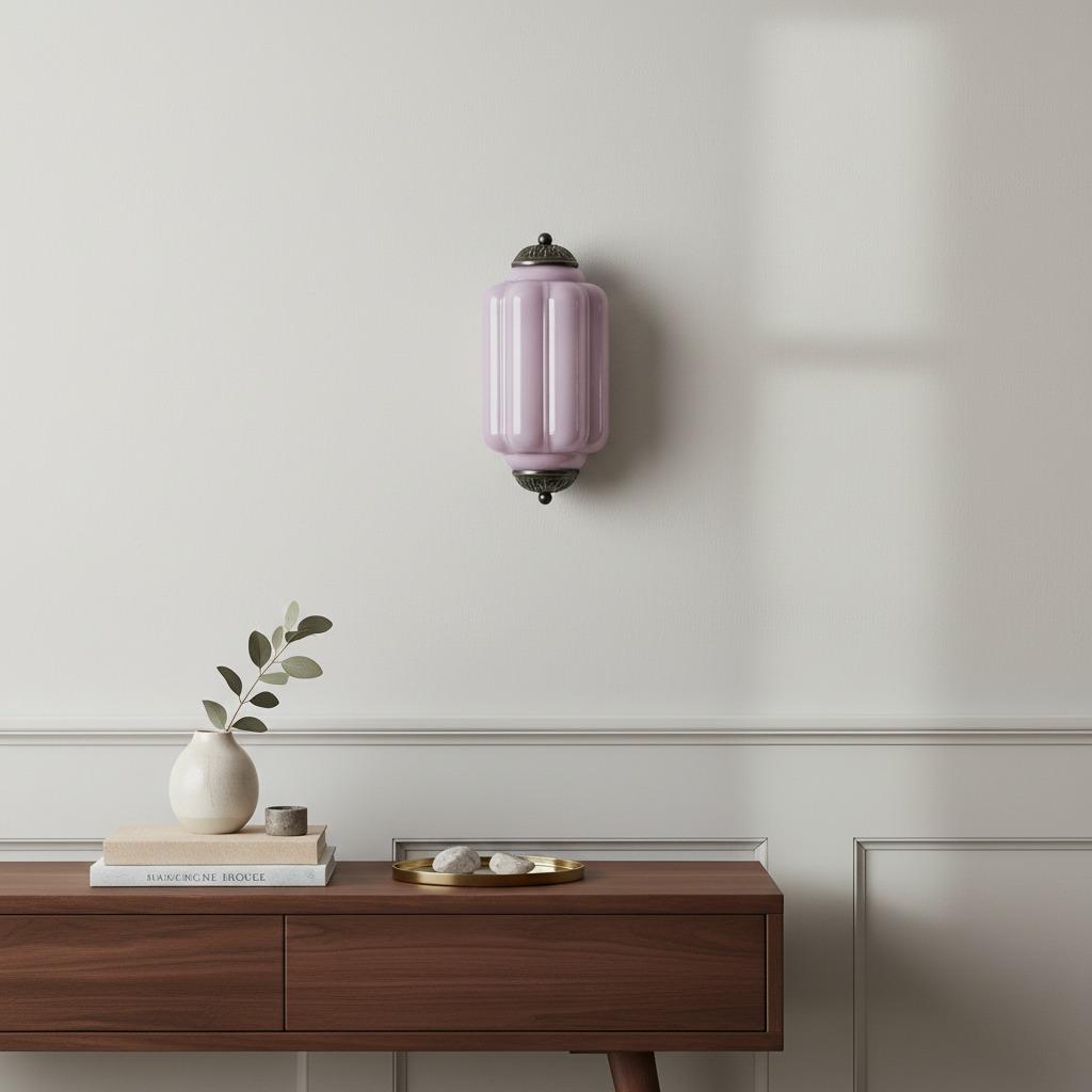 Eloise Flush Mount Wall Sconce - Retro Milk Glass Sconce