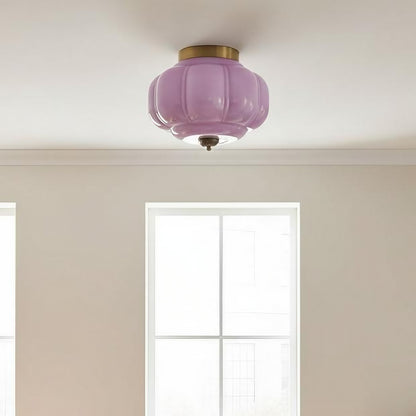 Eloise Milk Glass Ceiling Light - Vintage Flush Mount Ceiling Light