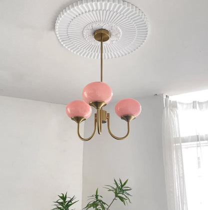 Vintage Bauhaus Glasblasen Kronleuchter