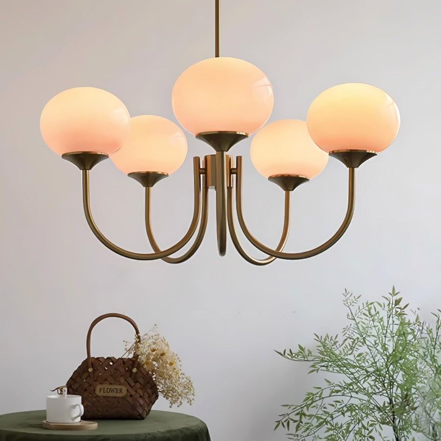 Vintage Bauhaus Glasblasen Kronleuchter