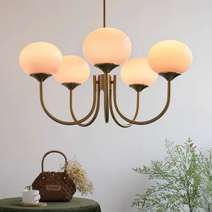Vintage Bauhaus Glasblasen Kronleuchter