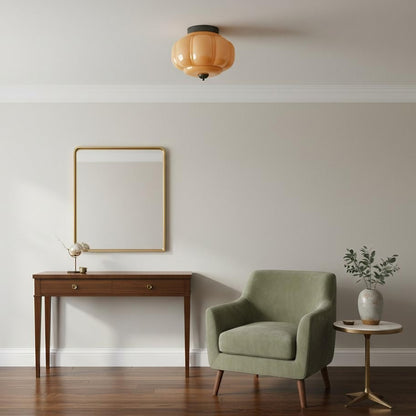 Eloise Milk Glass Ceiling Light - Vintage Flush Mount Ceiling Light