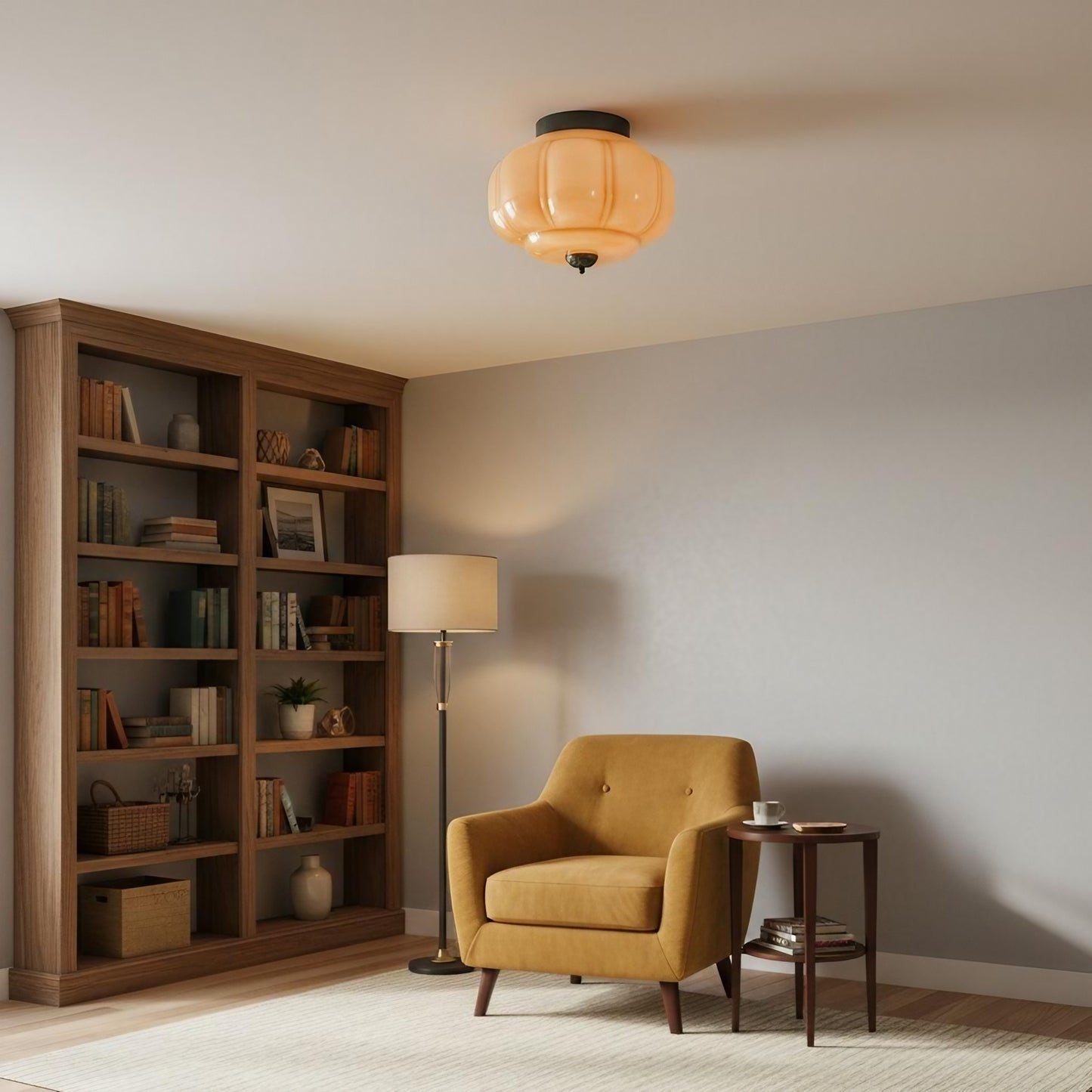 Eloise Milk Glass Ceiling Light - Vintage Flush Mount Ceiling Light