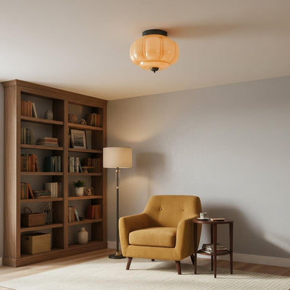 Eloise Milk Glass Ceiling Light - Vintage Flush Mount Ceiling Light