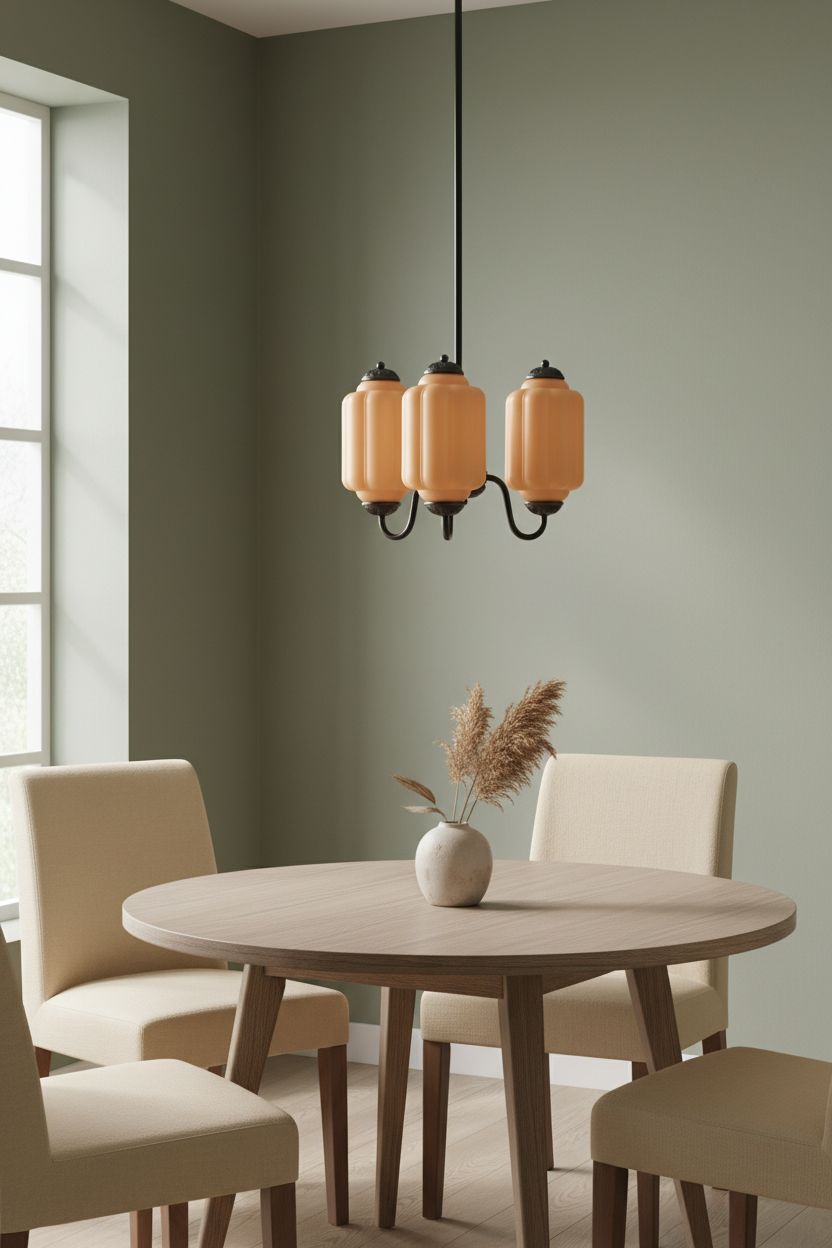 Vintage Eloise Glass Chandelier With 3 Lights