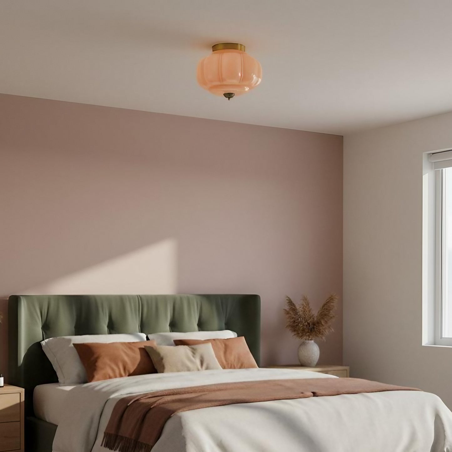 Eloise Milk Glass Ceiling Light - Vintage Flush Mount Ceiling Light