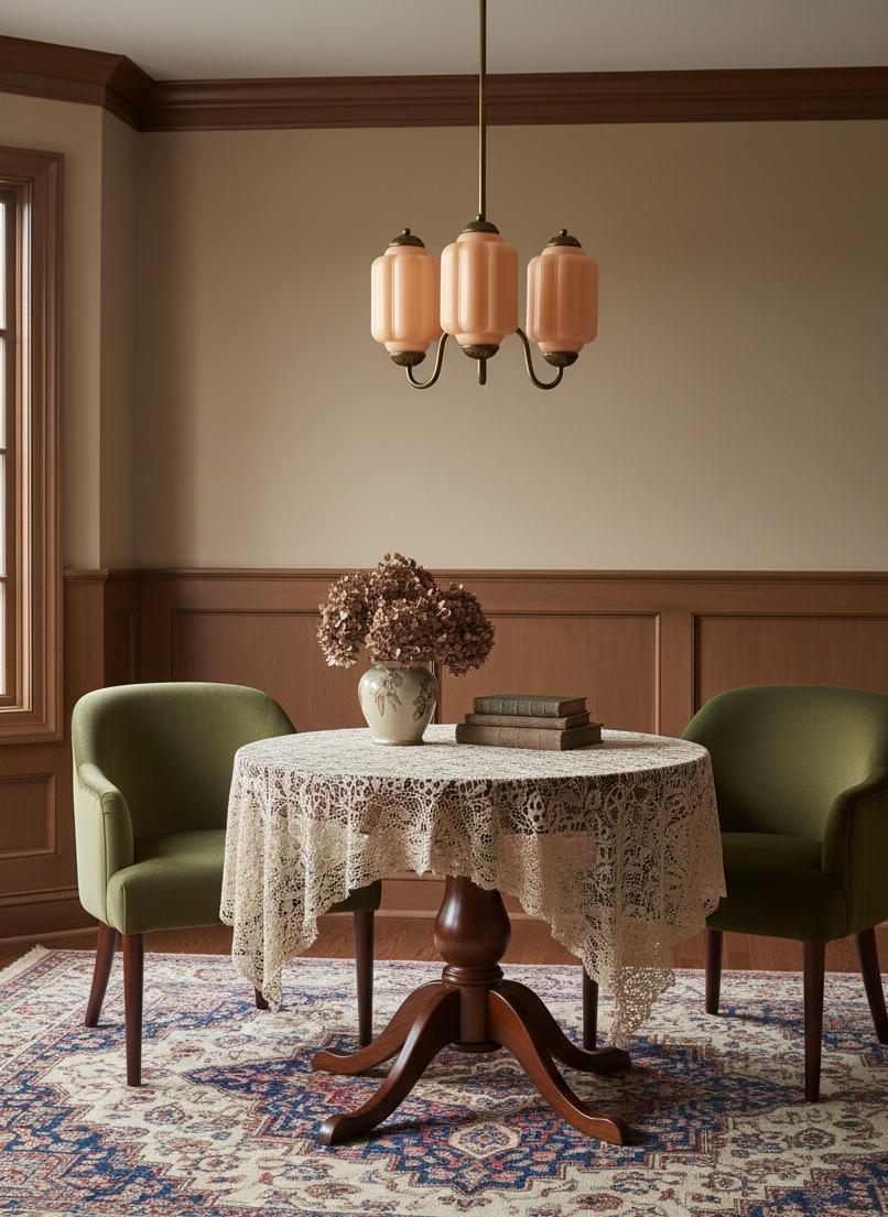 Vintage Eloise Glass Chandelier With 3 Lights