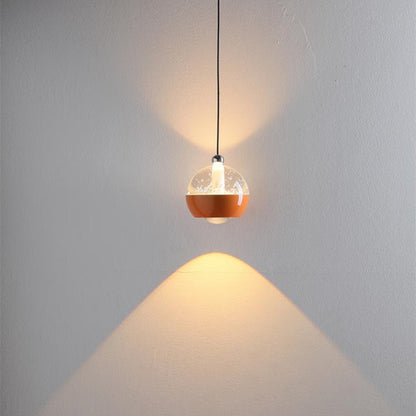 Modern Liftable Mini Csystal Globe Pendant Light Over Nightstand