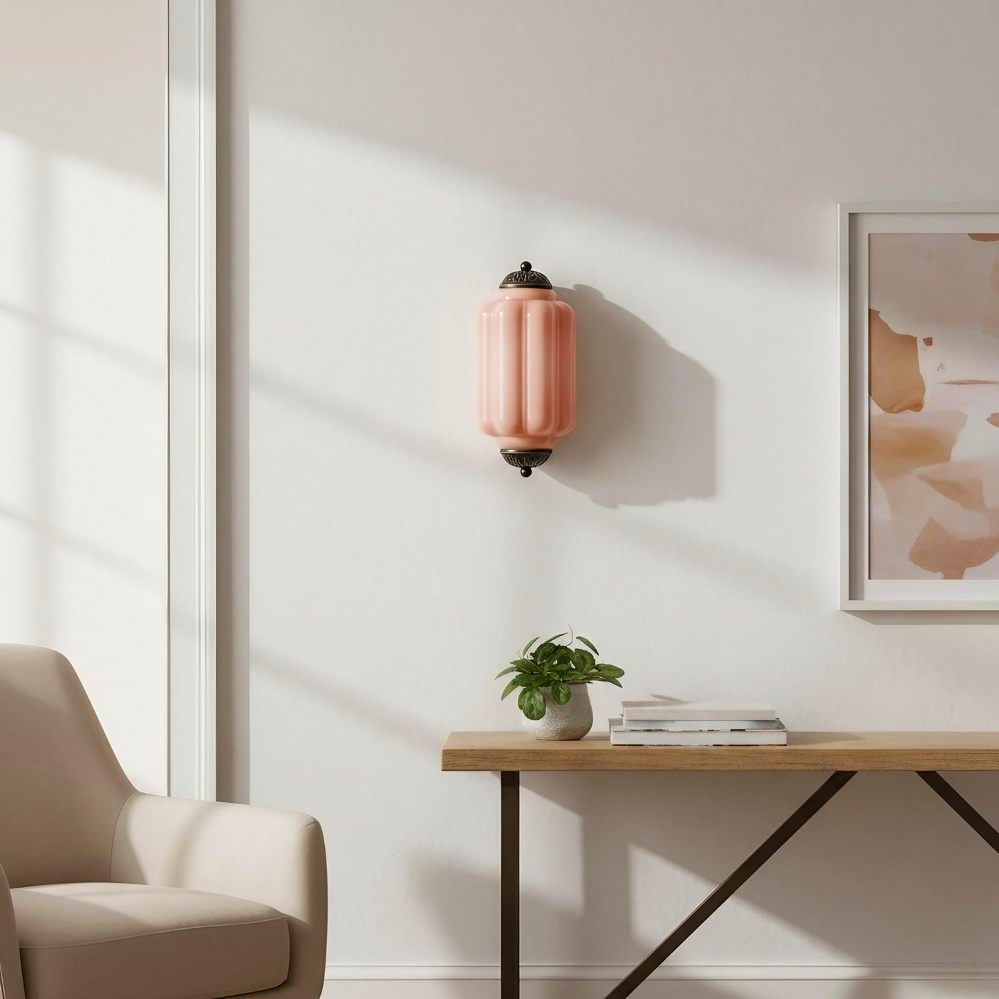 Eloise Flush Mount Wall Sconce - Retro Milk Glass Sconce