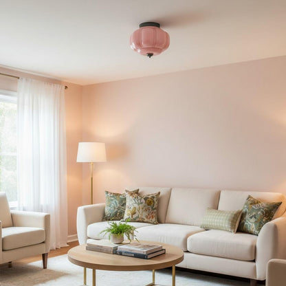 Eloise Milk Glass Ceiling Light - Vintage Flush Mount Ceiling Light