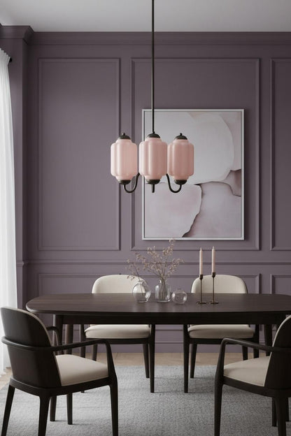 Vintage Eloise Glass Chandelier With 3 Lights