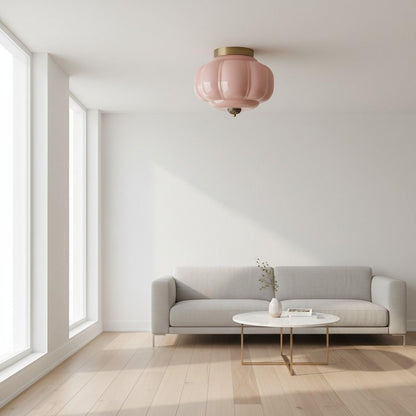 Eloise Milk Glass Ceiling Light - Vintage Flush Mount Ceiling Light