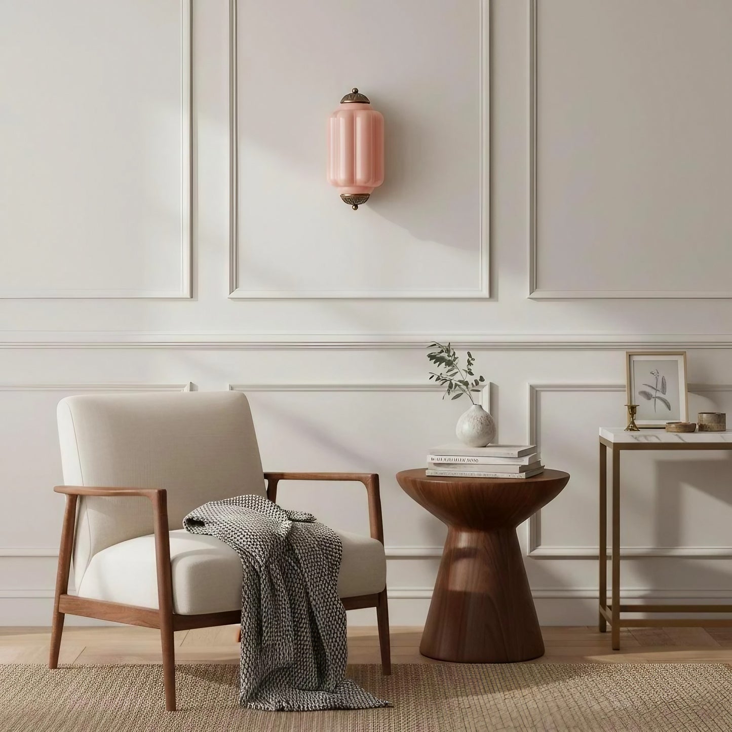 Eloise Flush Mount Wall Sconce - Retro Milk Glass Sconce