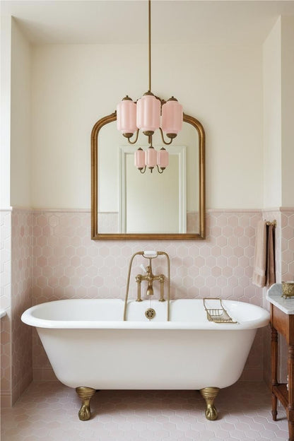 Vintage Eloise Glass Chandelier With 3 Lights