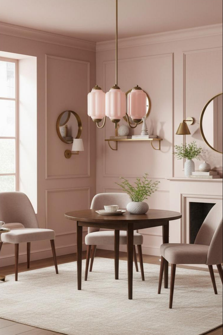 Vintage Eloise Glass Chandelier With 3 Lights