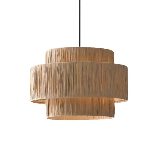 Rustic Wabi Sabi Art Decor Raffic Woven Pendant Light