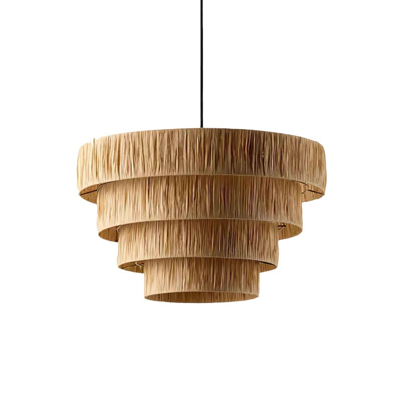 Rustic Wabi Sabi Art Decor Raffic Woven Pendant Light