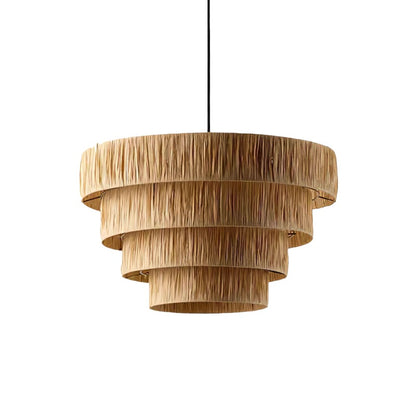 Rustic Wabi Sabi Art Decor Raffic Woven Pendant Light