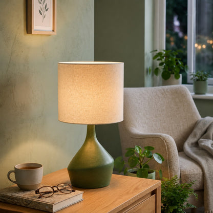 Lumo Modern Asymmetrical Table Lamp - Artistic Ceramic Body Ambient Lighting for Contemporary Home and Office