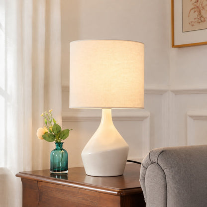Lumo Modern Asymmetrical Table Lamp - Artistic Ceramic Body Ambient Lighting for Contemporary Home and Office