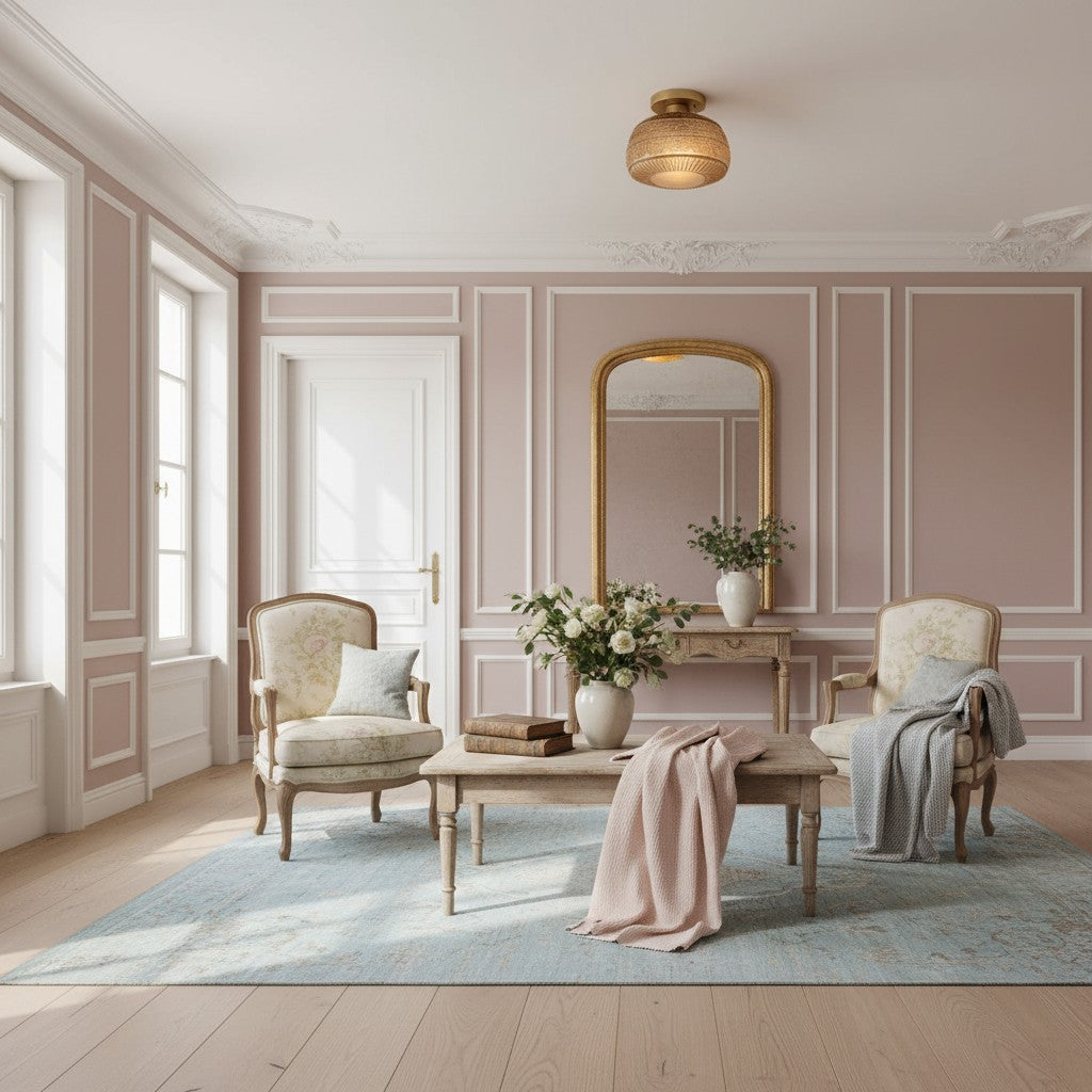 LumaVault Glass Dome Flush Mount Ceiling Light Retro Style for Living Room