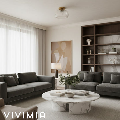 LumaVault Glass Dome Flush Mount Ceiling Light Retro Style for Living Room