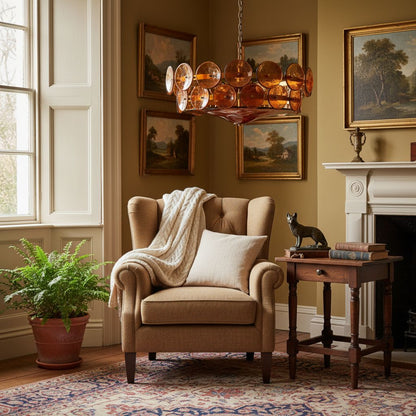 Lorenzo Halo Disc Vintage‑Modern Chandelier – Dining Room Statement Light