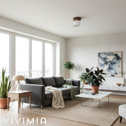 Metio Dome Ceiling Light Minimalist Wood Design for Bedrooms & Hallways