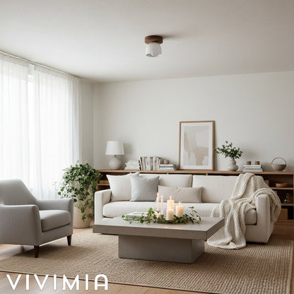 Metio Dome Ceiling Light Minimalist Wood Design for Bedrooms & Hallways