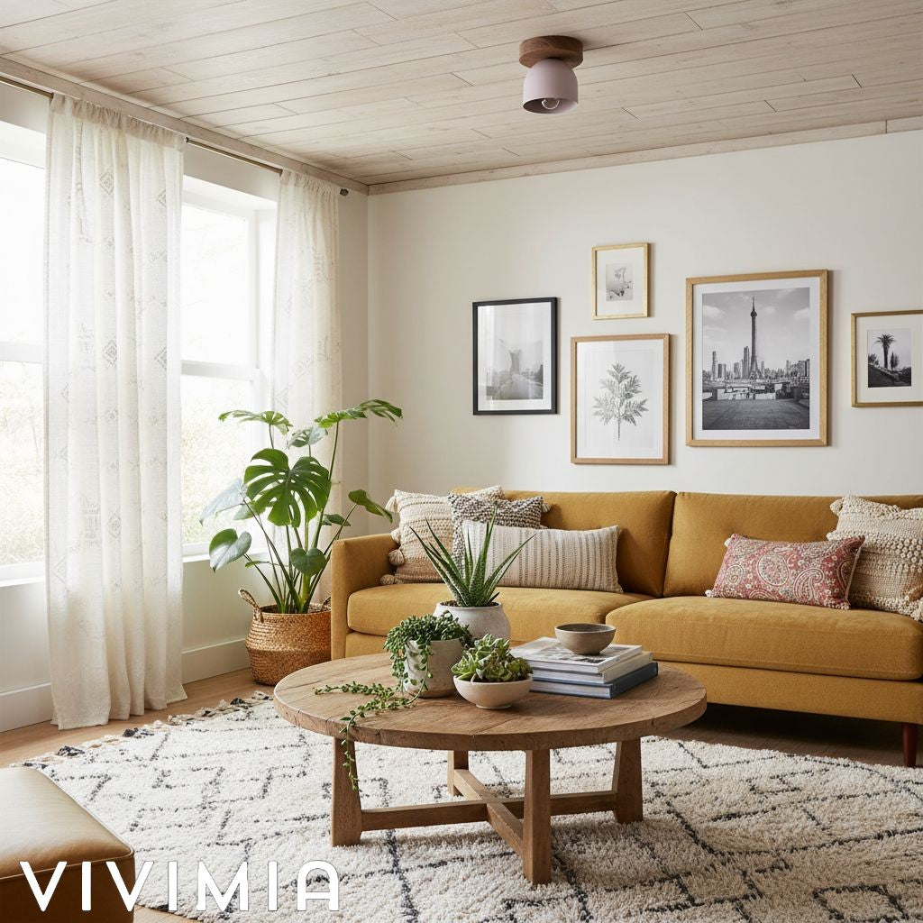 Metio Dome Ceiling Light Minimalist Wood Design for Bedrooms & Hallways