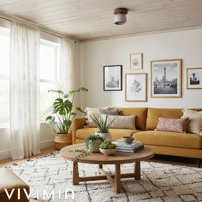 Metio Dome Ceiling Light Minimalist Wood Design for Bedrooms & Hallways