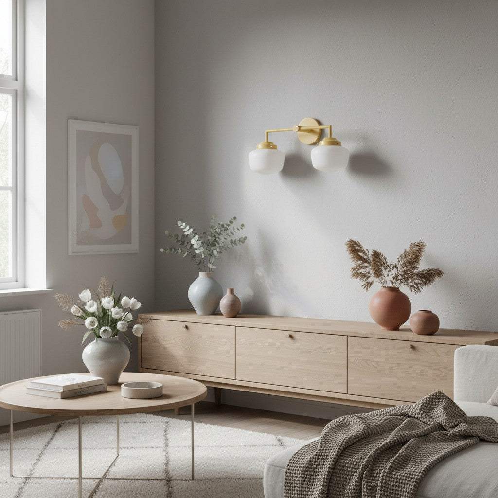 Opalume Glass Vanity Light – Vintage-Inspired Design – Perfect for Bathroom & Powder Room