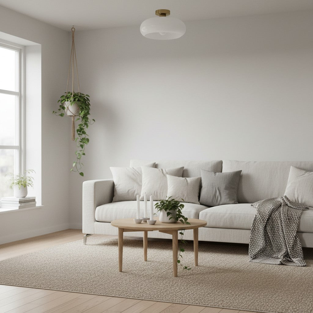 LumaDisc Disc-Shaped Glass Ceiling Lamp Bauhaus Style for Living & Dining Spaces