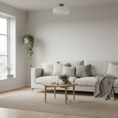 LumaDisc Disc-Shaped Glass Ceiling Lamp Bauhaus Style for Living & Dining Spaces